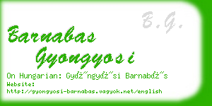 barnabas gyongyosi business card