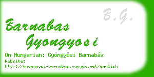 barnabas gyongyosi business card